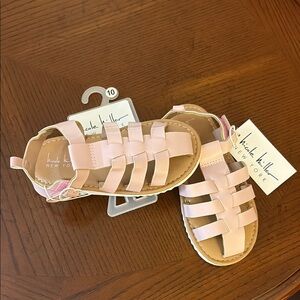 Nicole Miller Pink Strappy Sandals with Buckle Closure